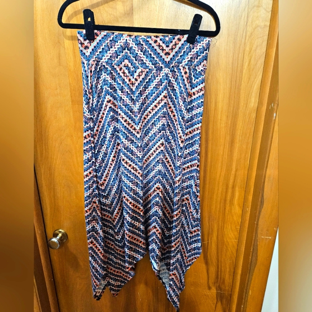 Womens navy and orange size medium Aztec pattern skirt
